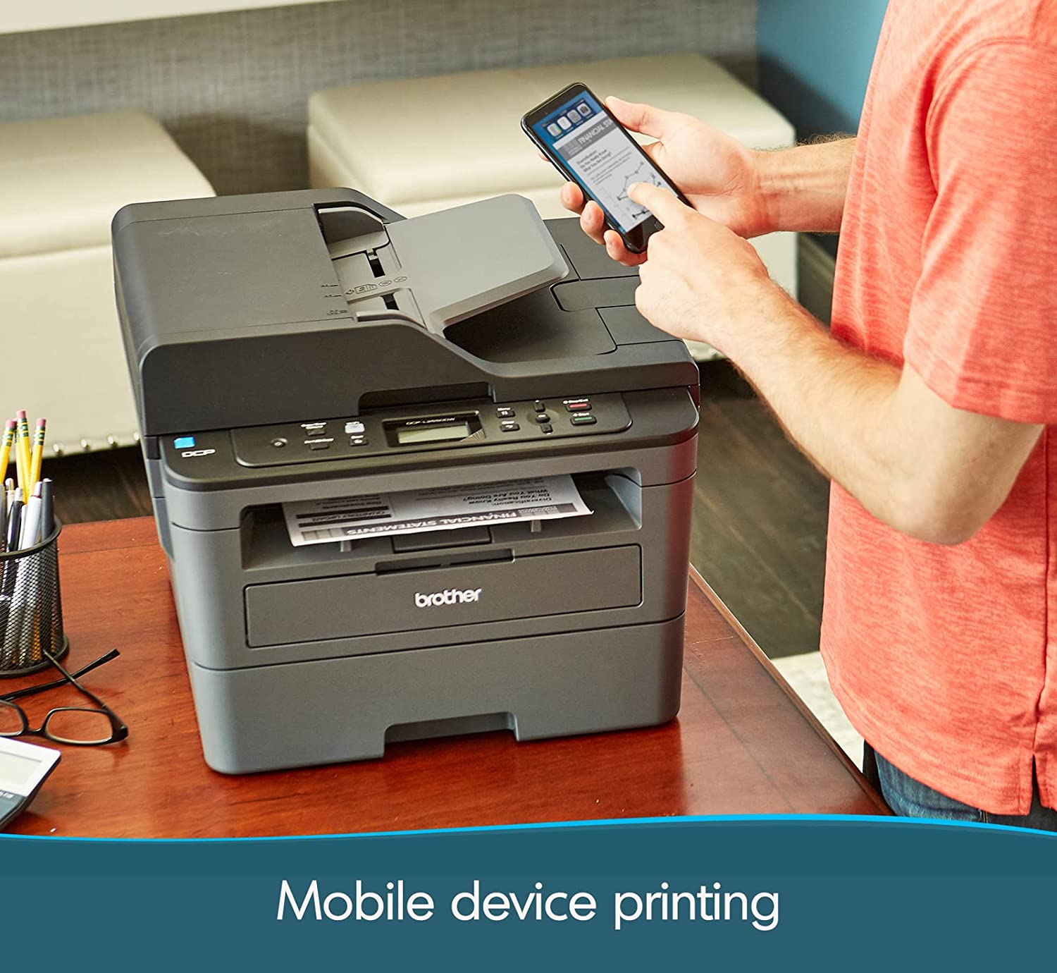 Brother Monochrome Laser Printer, Compact Multifunction Printer and Copier, DCPL2550DW, Refresh Subscription and  Dash Replenishment Ready, Black - Image 7